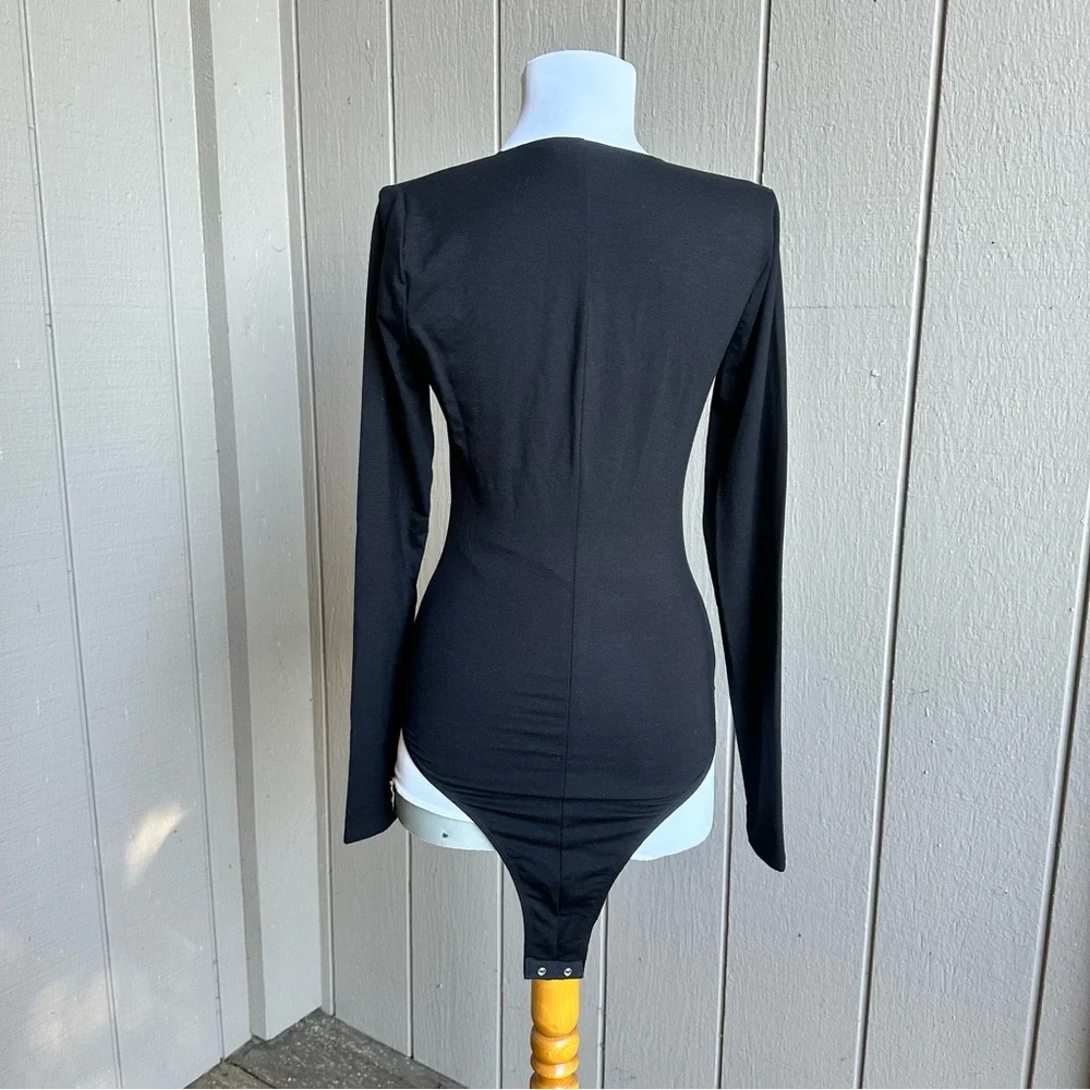 Reformation Basil Bodysuit Black